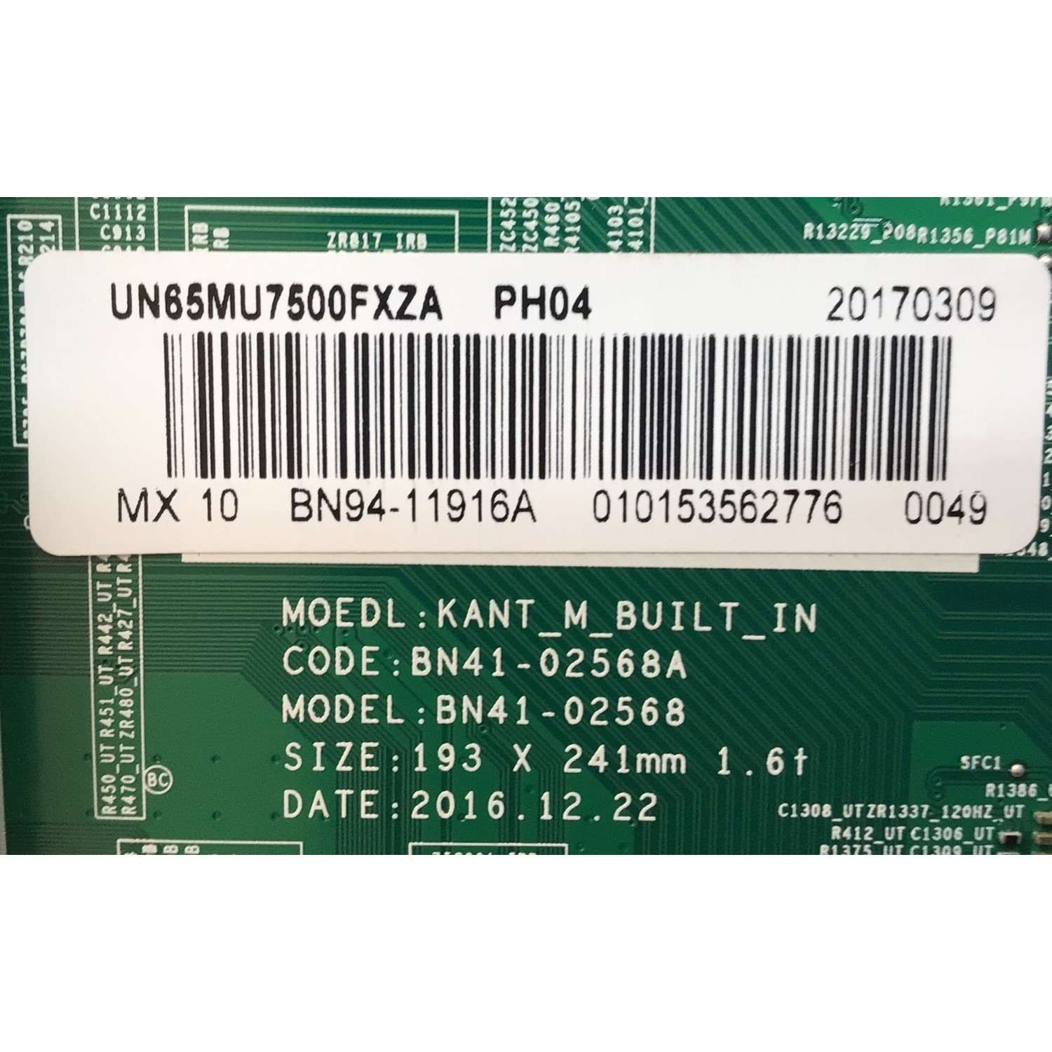 KIT DE TARJETAS PARA TV SAMSUNG / MAIN BN94-11916A / BN41-02568 / BN41-02568A / BN97-12829A / 0757 / FUENTE BN44-00873A / L65E6N_KSM  / REV1.2 / PANEL CY-VK065HGLV3H / MODELO UN65MU7500FXZA  - Imagen 5